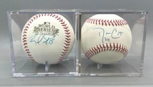 (2) RAFAEL FURCAL AND DANNY COX SIGNED BASEBALLS