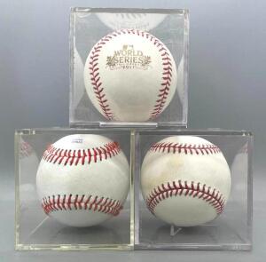 (3) ASSORTED ST. LOUIS CARDINALS CLUBHOUSE DISPLAY BASEBALLS