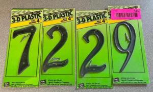 PLASTIC NUMBERS AS SHOWN