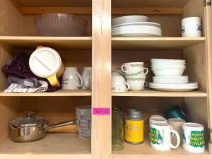 ASSORTED DISHES AND CUPS AS SHOWN