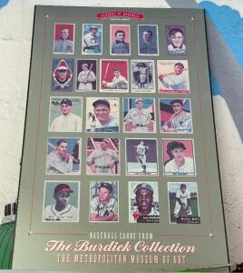 BASEBALL CARDS FROM "THE BURDICK COLLECTION" FRAMED MEMORABILIA