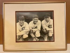 "BIG 3 OF CUBS, WILSON, HORNSBY AND CUYLER" FRAMED PHOTO