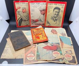 LARGE GROUP OF VINTAGE BASEBALL MEMORABILIA AND MAGAINZES