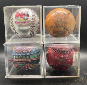 (4) - PC. COMMEMORATIVE CARDINAL BASEBALLS