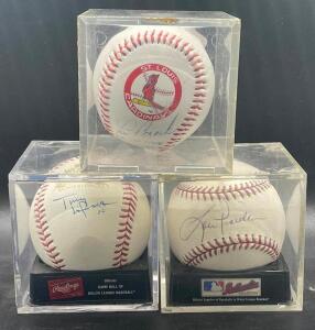 (3) - PC. HALL OF FAME MLB COACHES SIGNED BASEBALL SET