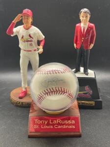 TONY LARUSSA SIGNED BASEBALL AND MINATURES SET