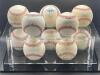 (10) - PC. CARDINALS GREATS SIGNED BASEBALL SET WITH DISPLAY CASE