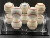 (10) - PC. CARDINALS GREATS SIGNED BASEBALL SET WITH DISPLAY CASE - 24