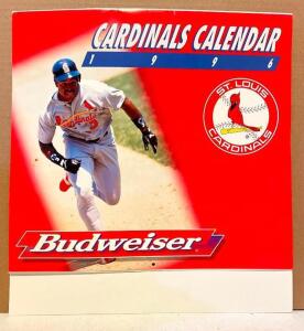 1996 ST. LOUIS CARDINALS BUDWEISER CALENDER