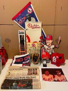 ASSORTED STL CARDINALS MEMORABILIA AS SHOWN