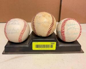 (3) STL CARDINALS TEAM SIGNED BASEBALLS AS SHOWN