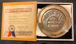 1975 ANHEUSER-BUSCH �AMERICANA SERIES PLATE� SOLID STERLING SILVER - GRANTS FARM