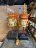 (2) 28" WOODEN DECORATIVE FIGURINES (TOP OF ONE FIGURINE IS BROKE, SEE PHOTOS) - 4