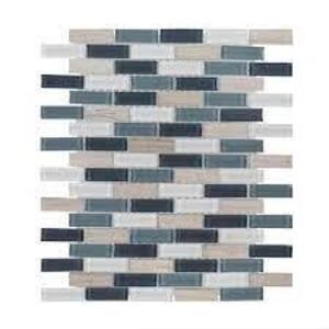 (12 SQ FT CASE) OF Dolphin Tail Blue 9.75 in. x 11.875 in. Interlocking Gloss Glass Mosaic Tile