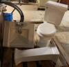 PEDESTAL VANITY SINK AND MATCHING TOILET - 2