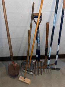 (7) ASSORTED LONG HANDLE TOOLS