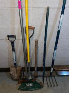 (7) ASSORTED LONG HANDLE TOOLS