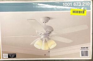 Rockport 52 in. LED Matte White Ceiling Fan with Light Kit