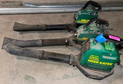 (3) WEED EATER GAS POWERED LEAF BLOWERS..