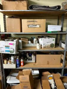 CONTENTS OF SHELF - ASSORTED SPRAYS AND CLEANERS