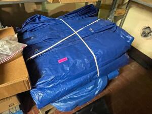 CONTENTS OF PALLET -(3) LARGE BLUE PLASTIC TARPS