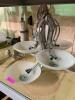FOUR GROUP PENDANT LIGHT FIXTURE W/ FROSTED GLASS SHADES. - 3