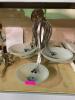 FOUR GROUP PENDANT LIGHT FIXTURE W/ FROSTED GLASS SHADES. - 4
