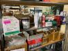 CONTENTS OF SHELF - ASSORTED HARDWARE, PAINTS, AND CLEANERS. - 2