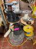 SEVERAL ASSORTED SPOOLS OR ELECTRICAL WIRE AND CABLE.