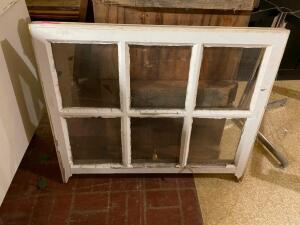 30" X 24" WOODEN FRAME WINDOW W/ GLASS