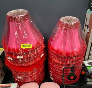 DECORATIVE PINK/RED LAMP SHADES (24 PACK)