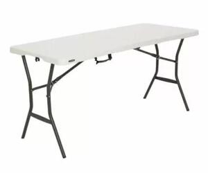 DESCRIPTION: (1) ESSENTIAL FOLD-IN-HALF TABLE BRAND/MODEL: LIFETIME/280513 INFORMATION: PEARL WHITE RETAIL$: 121.68 SIZE: 60.31"L X 25.51"W X 28.95"H