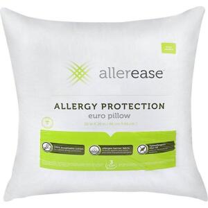 DESCRIPTION: (1) STANDARD COTTON EURO PILLOW BRAND/MODEL: ALLER-EASE INFORMATION: WHITE/100% BREATHABLE/HYPOALLERGENIC FIBER RETAIL$: 18.98 SIZE: 26"