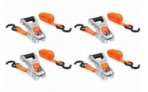 DESCRIPTION: (1) PACK OF (4) TIE DOWN STRAP BRAND/MODEL: ERICKSON/31352 INFORMATION: LOAD LIMIT: 500 LBS/ORANGE/S-HOOK RETAIL$: 62.39 PER PK OF 4 SIZE