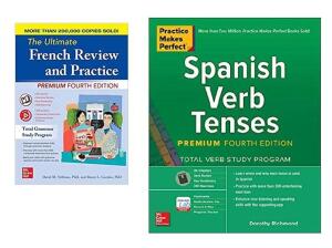 DESCRIPTION: (2) LANGUAGE BOOKLETS BRAND/MODEL: PRACTICE MAKES PERFECT/MCGRAWHILL INFORMATION: FRENCH REVIEW & PRACTICE/SPANISH VERB TENSES RETAIL$: 2