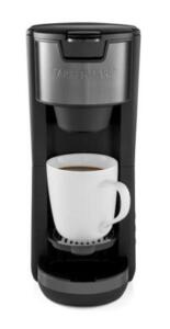 DESCRIPTION: (1) SINGLE SERVE COFFEE MAKER BRAND/MODEL: FARBERWARE/VIPRB-KCM201 INFORMATION: BLACK/WATER TANK CAPACITY: 30 OZ RETAIL$: 36.51 SIZE: 12"