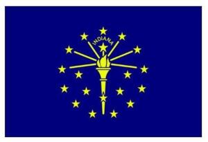 DESCRIPTION: (1) INDIANA STATE FLAG BRAND/MODEL: NYLGLO/141660 INFORMATION: NAVY & YELLOW RETAIL$: 24.93 SIZE: 3' X 5' QTY: 1