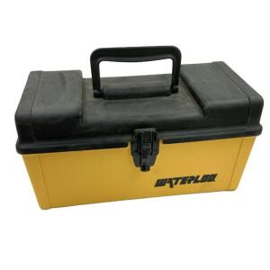 DESCRIPTION: (1) TOOL BOX BRAND/MODEL: WATERLOO/HP1331 INFORMATION: BLACK & YELLOW/1-TRAY RETAIL$: 22.36 SIZE: 13"W X 6-1/2"D X 6-13/32"H QTY: 1