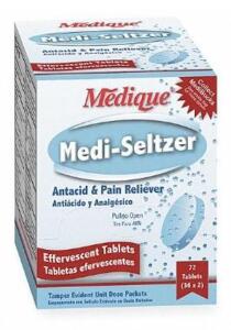 DESCRIPTION: (2) PACKS OF (72) BUFFERED ASPIRIN & ANTACID BRAND/MODEL: MEDIQUE/13524 INFORMATION: PAIN RELIEVER/EFFERVESCENT TABLETS RETAIL$: 15.99 PE