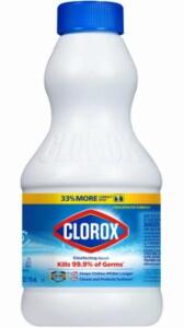 DESCRIPTION: (5) REGULAR BLEACH BRAND/MODEL: CLOROX/CLO32251 INFORMATION: WITH CLOROMAX TECH/REMOVE 70% MORE STAINS RETAIL$: 24.67 PER LOT SIZE: 24 OZ