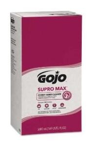 DESCRIPTION: (1) PACK OF (2) SUPRO MAX HAND CLEANER REFILL BRAND/MODEL: GOJO/7500-01 INFORMATION: CHERRY RETAIL$: 113.95 PER PK OF 2 SIZE: 5000 ML QTY