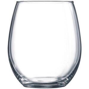 DESCRIPTION: (12) STEMLESS WINE GLASS BRAND/MODEL: LUMINARC #P7910A INFORMATION: CLEAR RETAIL$: $.96 EA SIZE: 15 OZ QTY: 12