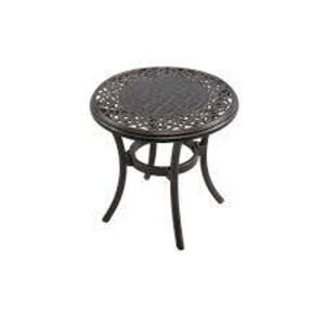 DESCRIPTION: (1) CAST TOP ROUND SIDE TABLE BRAND/MODEL: HAMPTON BAY #2004387 RETAIL$: $159.00 SIZE: 18" QTY: 1