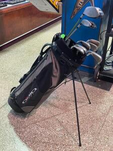 CUSTOM GOLF SET WITH BIG BERTHA IRONS / TAYLOR MADE DRIVER AND WOODS / OGIO SPORT KICK STAND BAG