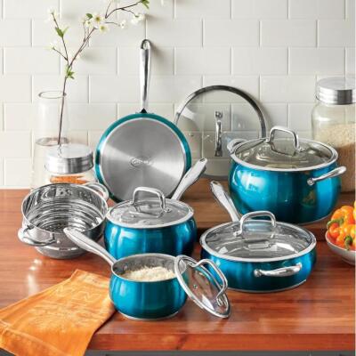 GINNY'S STAINLESS STEEL BELLY-SHAPED COOKWARE SET