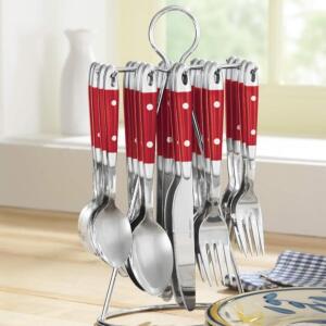(21) PIECE HANGING FLATWARE SET