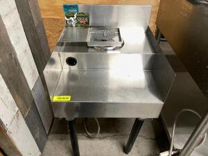 18" UNDER COUNTER STAINLESS SHELF W/ GLASS WASHER.