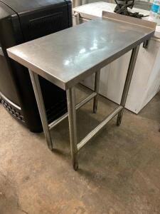 18" X 30" STAINLESS TABLE W/ 1" BACK SPLASH