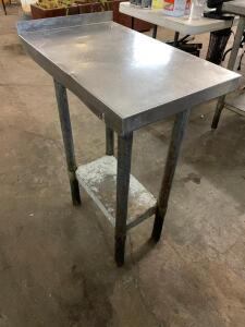 18" X 30" STAINLESS TABLE W/ 1" BACK SPLASH