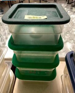 (4) 2 QT PLASTIC CONTAINERS W/ LIDS